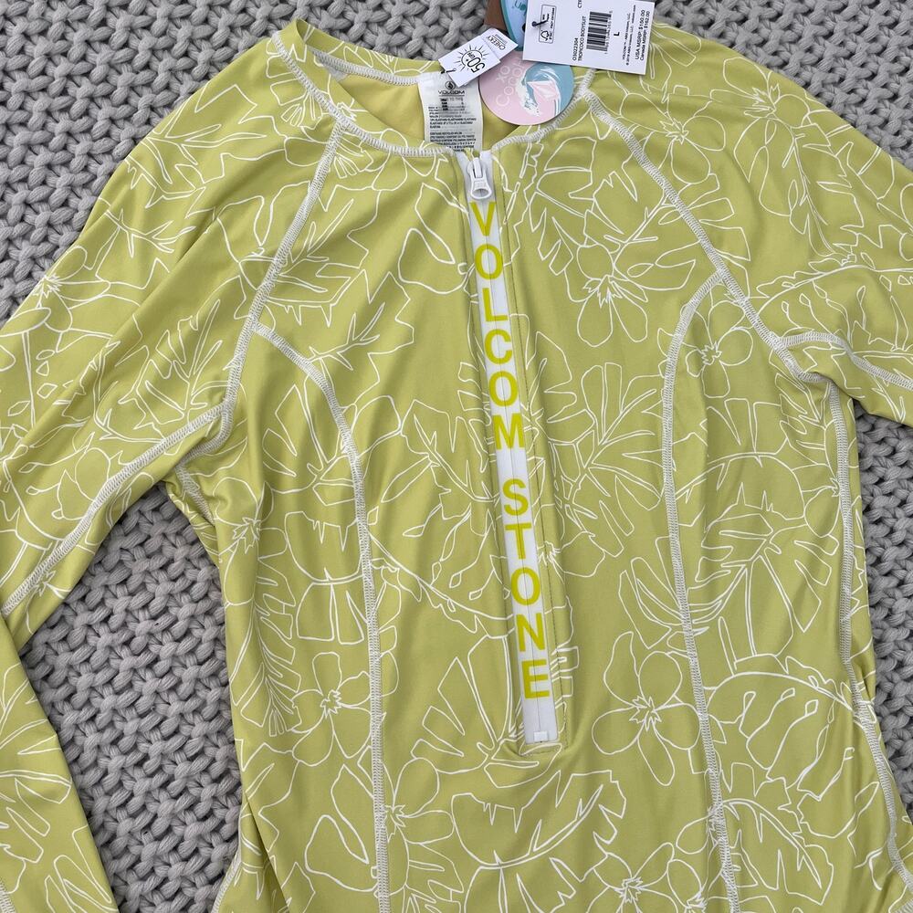 VOLCOM X COCOHO• TROPICOCO BODYSUIT ONE-PIECE SWIMSUIT CITRON - Picture 3 of 9